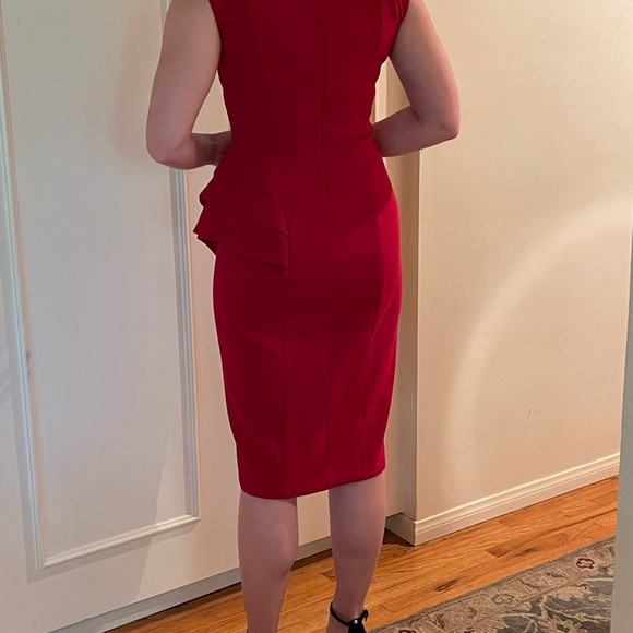 HOTTEST Color for FALL!  Red Draped dress with side detail - Picture 12 of 12